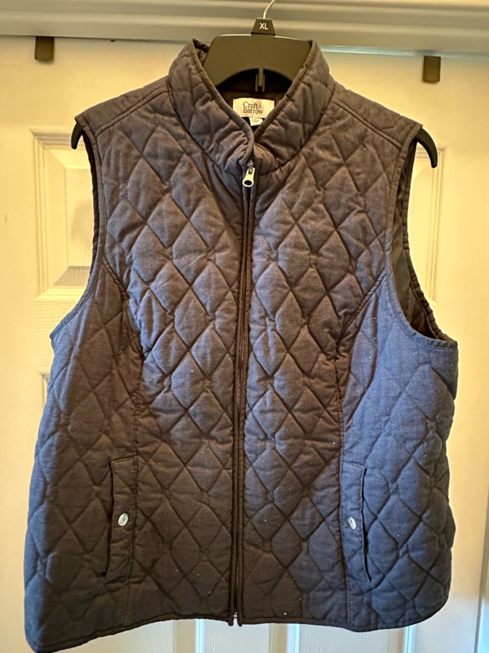 croft & barrow Quilted freight-dark grey/blk Sleeveless Vest